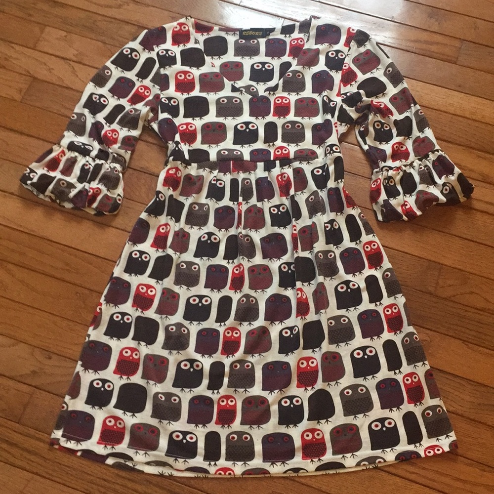 Adorable Owl Pattern Dress - Picture 2 of 5